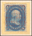 1c blue Franklin single