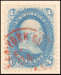 1c blue Franklin single