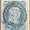 1c blue Franklin single