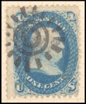 1c blue Franklin single