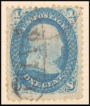 1c blue Franklin single