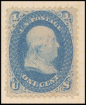 1c blue Franklin single