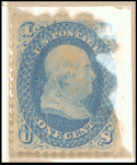 1c blue Franklin single