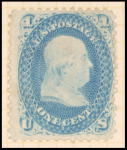 1c blue Franklin single