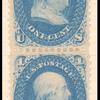 1c blue Franklin pair