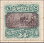 24c green & violet Declaration of Independence reprint single