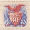 30c carmine & ultramarine Shield, Eagle & Flags reprint single