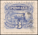 3c blue Locomotive re-issue single