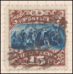 15c brown & blue Landing of Columbus re-issue single