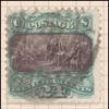 24c green & violet Declaration of Independence reprint single