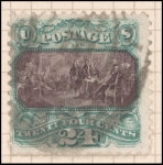 24c green & violet Declaration of Independence reprint single