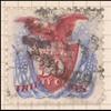 30c carmine & ultramarine Shield, Eagle & Flags reprint single