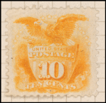10c yellow Shield & Eagle re-issue single
