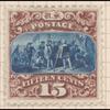 15c brown & blue Landing of Columbus Type III re-issue single