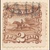 2c brown Post Horse & Rider with G. Grill single