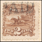 2c brown Post Horse & Rider with G. Grill single