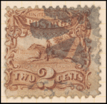 2c brown Post Horse & Rider with G. Grill single