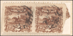 2c brown Post Horse & Rider with G. Grill pair