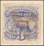3c ultramarine Locomotive with G. Grill single