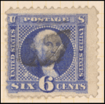 6c ultramarine Washington with G. Grill