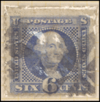 6c ultramarine Washington with G. Grill single