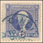 6c ultramarine Washington with G. Grill single