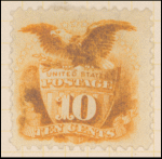 10c yellow Shield & Eagle with G. Grill single