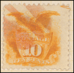 10c yellow Shield & Eagle with G. Grill single
