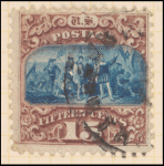 15c brown & blue Landing of Columbus Type I single