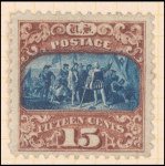 15c brown & blue Landing of Columbus Type II with G. Grill