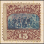 15c brown & blue Landing of Columbus Type II with G. Grill