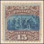 15c brown & blue Landing of Columbus Type I single