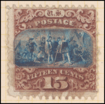 15c brown & blue Landing of Columbus Type I single