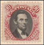 90c carmine & black Lincoln single