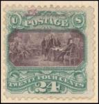 24c green & violet Declaration of Independence specimen