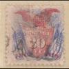 30c ultramarine & carmine Shield, Eagle & Flags with G. Grill single