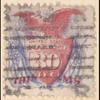 30c ultramarine & carmine Shield, Eagle & Flags with G. Grill single