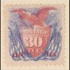 30c ultramarine & carmine Shield, Eagle & Flags with G. Grill single