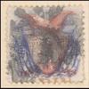 30c ultramarine & carmine Shield, Eagle & Flags with G. Grill single