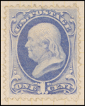 1c ultramarine Franklin with Grill single
