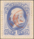 1c ultramarine Franklin single