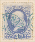 1c ultramarine Franklin single