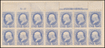 1c ultramarine Franklin plate block of twelve