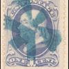 1c ultramarine Franklin with Grill single