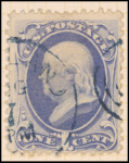 1c ultramarine Franklin with Grill single