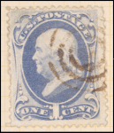 1c ultramarine Franklin with Grill single