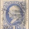 1c ultramarine Franklin single