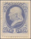 1c ultramarine Franklin single