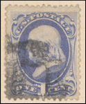 1c ultramarine Franklin single