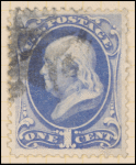 1c ultramarine Franklin single